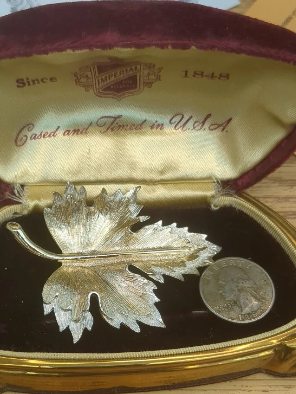 Vintage Sarah Coventry Silver-Tone Leaf Brooch